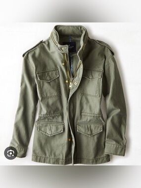 NWOT- American Eagle Outfitters, women’s green cotton field jacket, size S